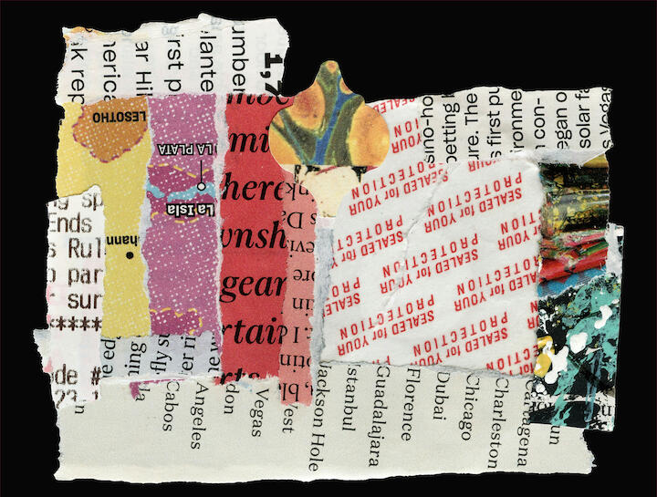 Eine Collage aus alten Zeitschriften