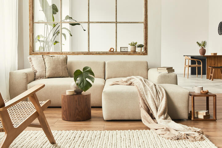 Wohnzimmereinrichtung mit Designklassikern